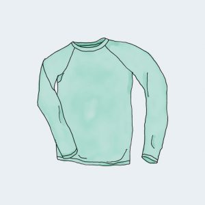 A drawing of a long sleeve shirt