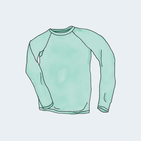 A drawing of a long sleeve shirt
