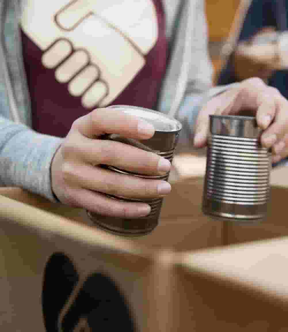 A person holding something in their hands